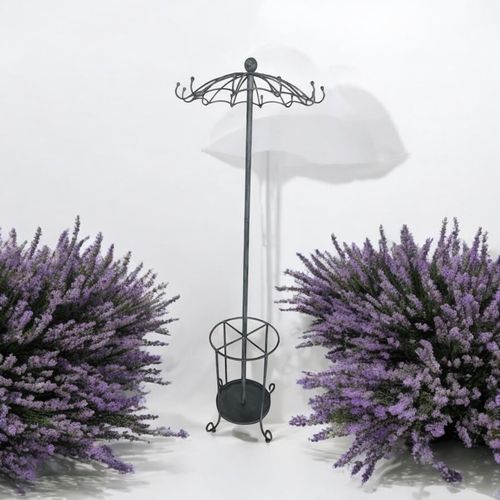 172CM GREY METAL COAT STAND/ UMBRELLA HOLD