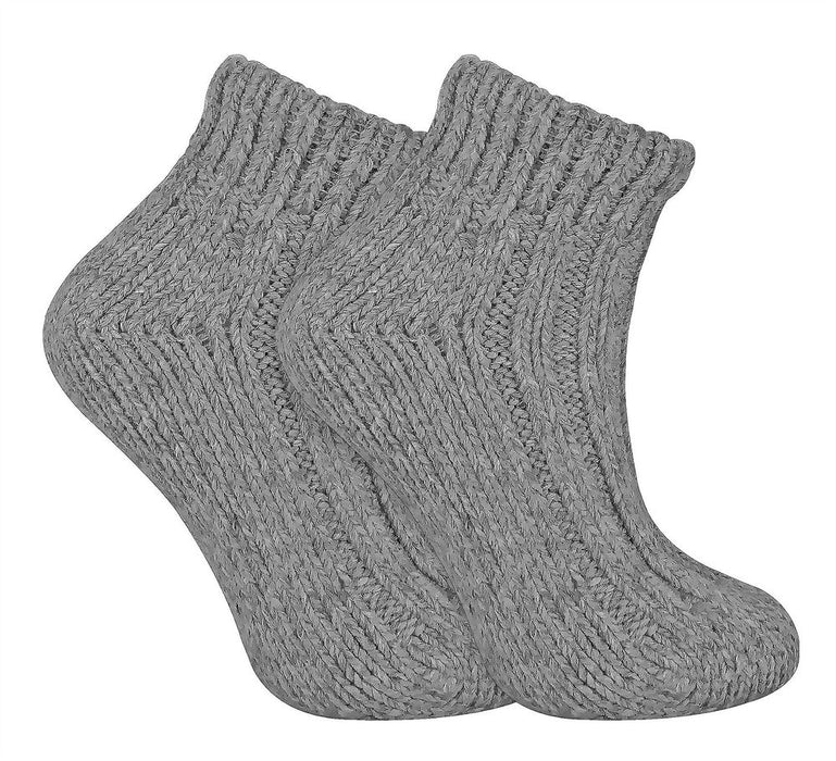 Ladies Chunky Knit Wool Ankle Socks