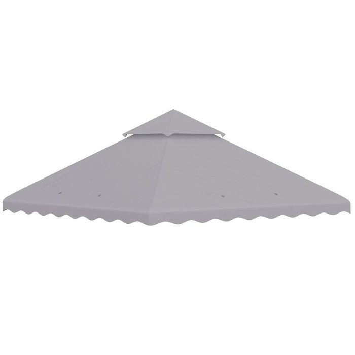 High-Quality 3x3m Gazebo Canopy Replacement Cover, 2-Tier Roof, Grey - Protect & Refresh Your Outdoor Space!