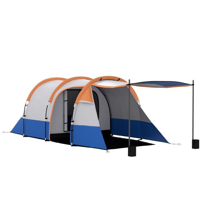 Outsunny 2-3 Man Camping Tunnel Tent with Bedroom and Living Room