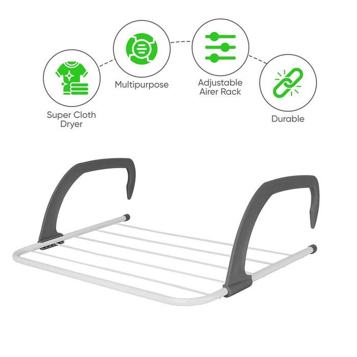 Premium Grey Over Radiator Clothes Airer - Innovative, Lightweight, and Durable - Perfect for Drying Wet Clothes - Free Shipping!