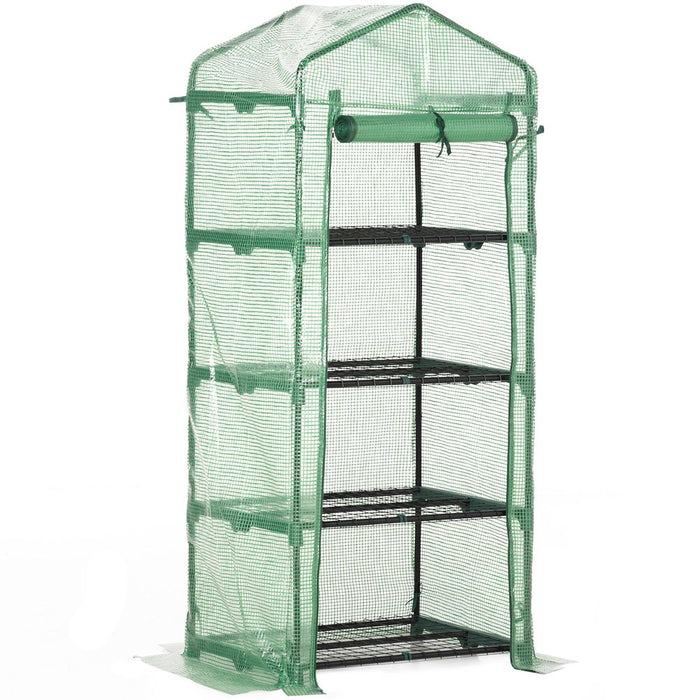 4-Tier Portable Greenhouse: Protect & Grow Plants, Steel Frame w/ PE Cover, Outsunny