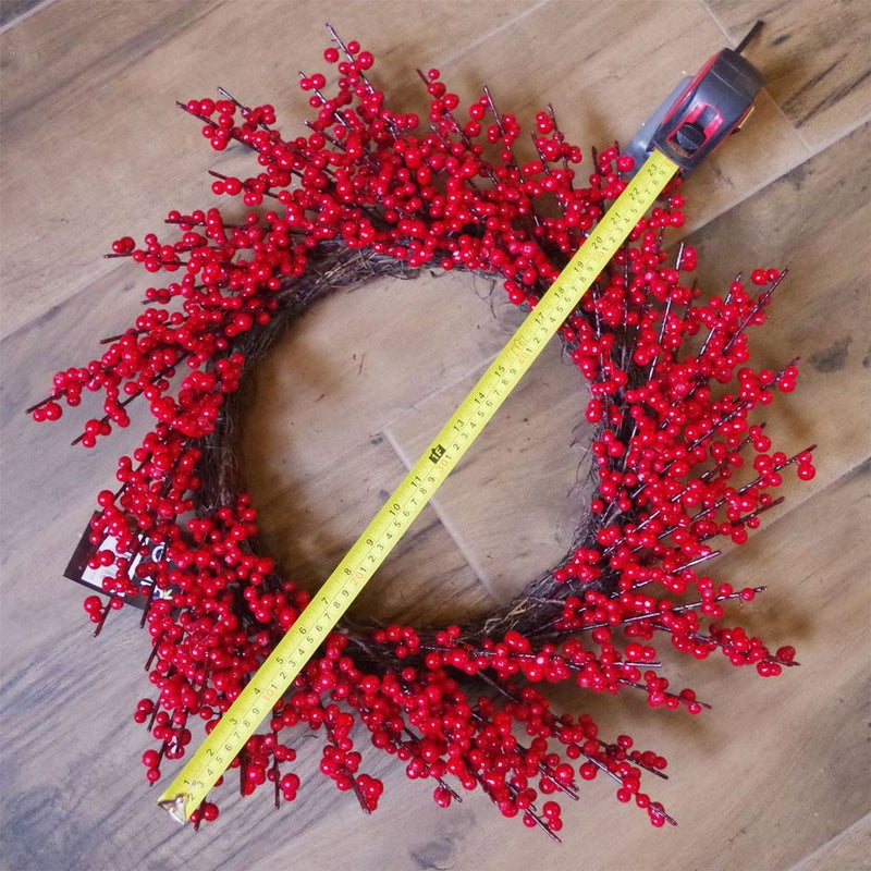 Extra Large Luxury Christmas Red Berry Wreath: 60cm (24") Diameter - Perfect for Door Décor