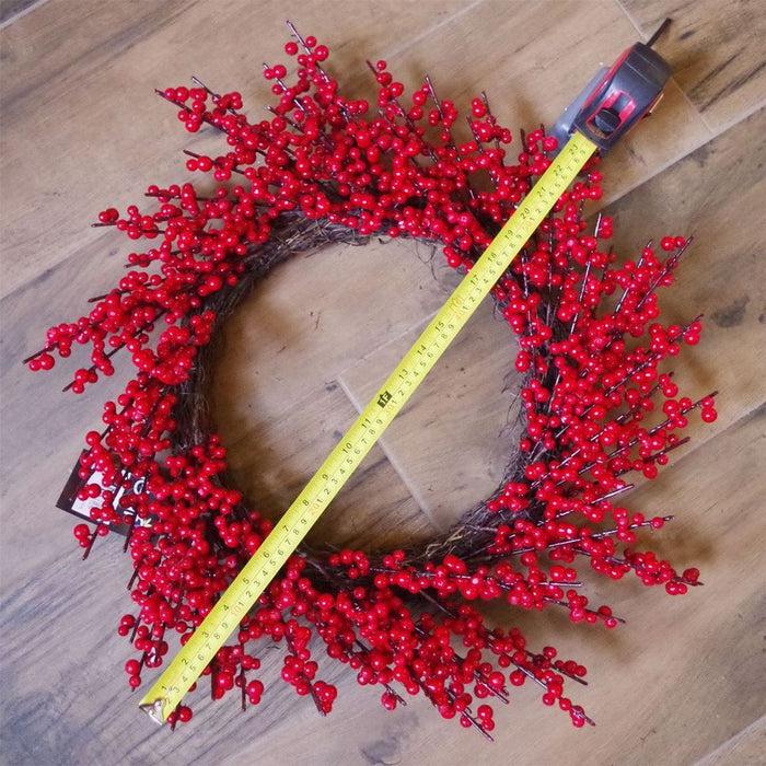 Extra Large Luxury Christmas Red Berry Wreath: 60cm (24") Diameter - Perfect for Door Décor