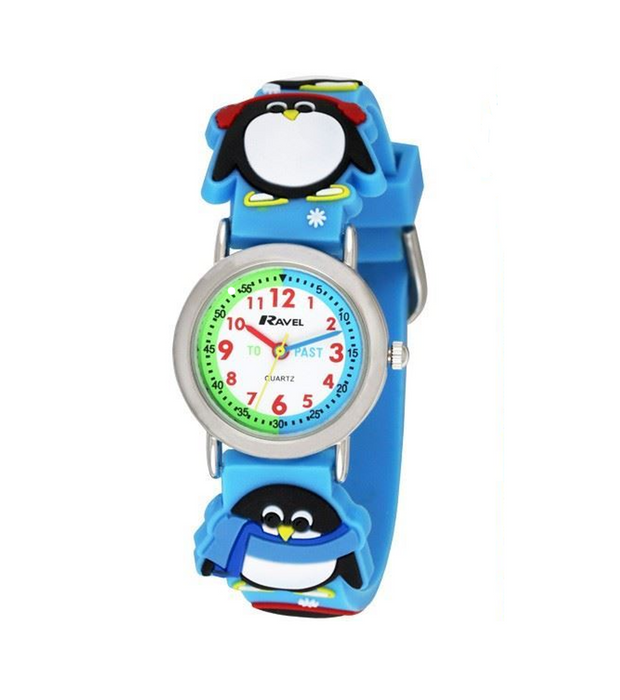 Ravel Children 3D Cartoon Time Teacher Watch - Penguin Design