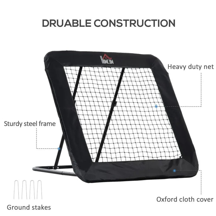 Football Training Net Training Rebounder Net w/ Adjustable Angles - Black