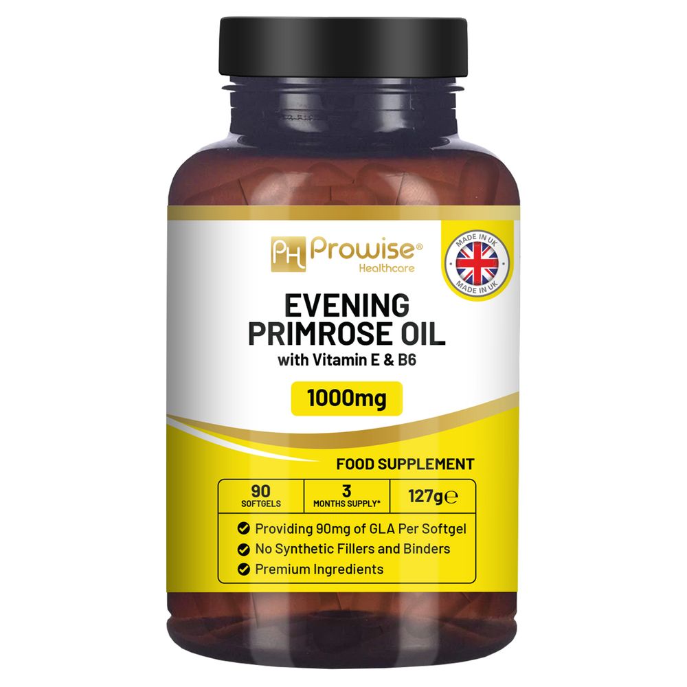 Vegan Evening Primrose Oil 2000mg with Vitamin E & B6 – 60 Vegan Softgels| Pure Cold Pressed I 180mg GLA per Capsule I Women's Health I Premium Quality I by Prowise Healthcare 13.94