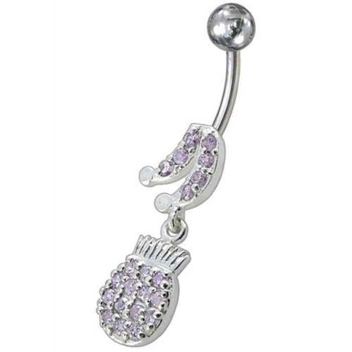 Fancy Fruits Jeweled Dangling Navel Belly Ring