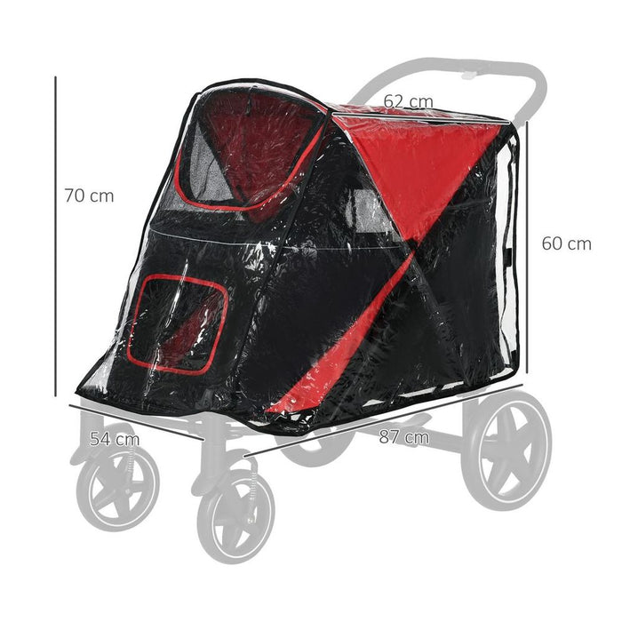 Premium Rain Cover for Dog Pram Stroller - Protects Large & Medium Dogs - Rear Entry - High Quality