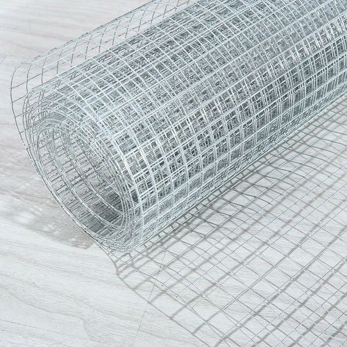 Galvanized Welded Wire Mesh Chicken Rabbit Silver Fence Roll Size: 24"x6m; Mesh size: 1"x1"