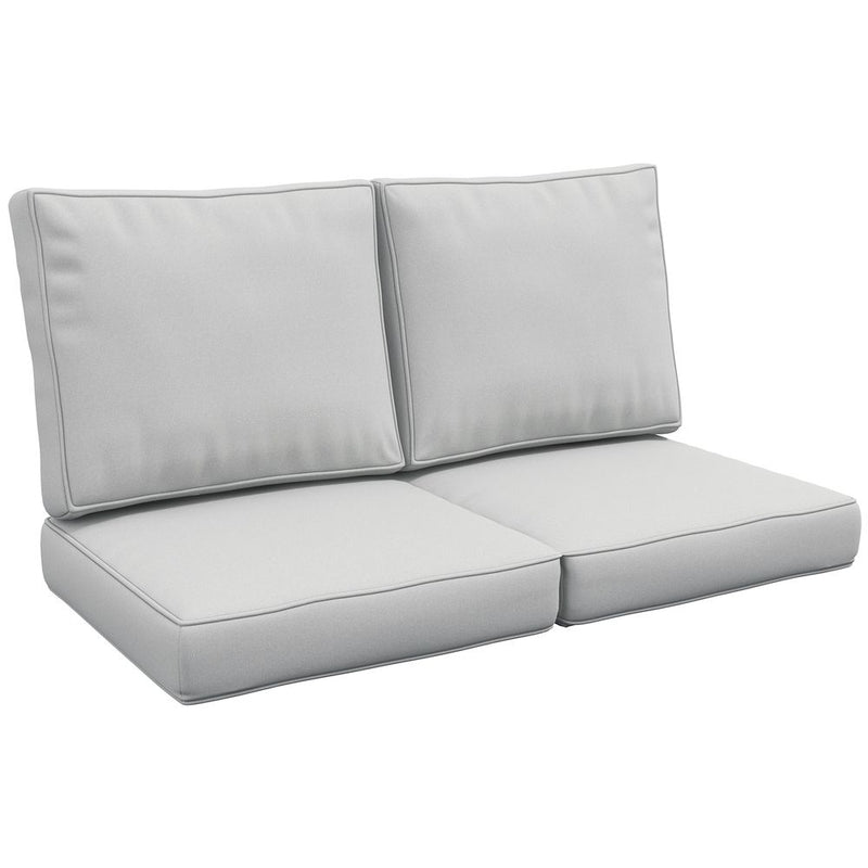 Premium Outsunny 2-Seater Outdoor Seat Cushion Set - High Quality, Light Grey