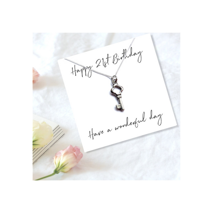 Happy 21st Birthday Necklace & Message Card