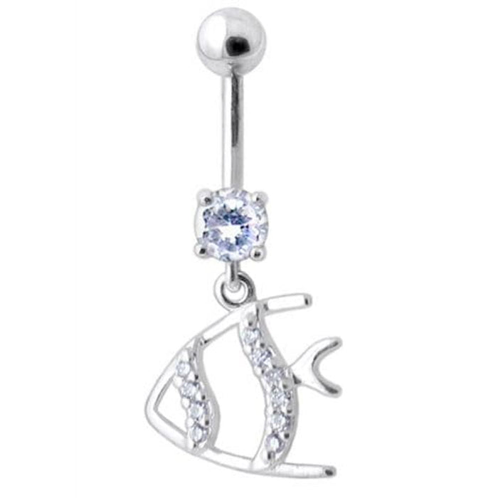 Jeweled Fish Dangling Navel Ring