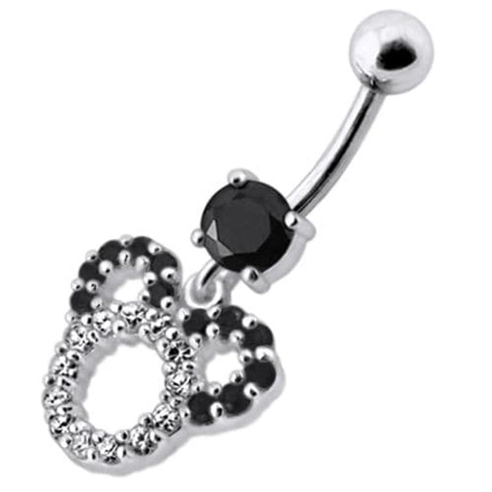 Fancy  Silver Dangling Belly Navel Ring