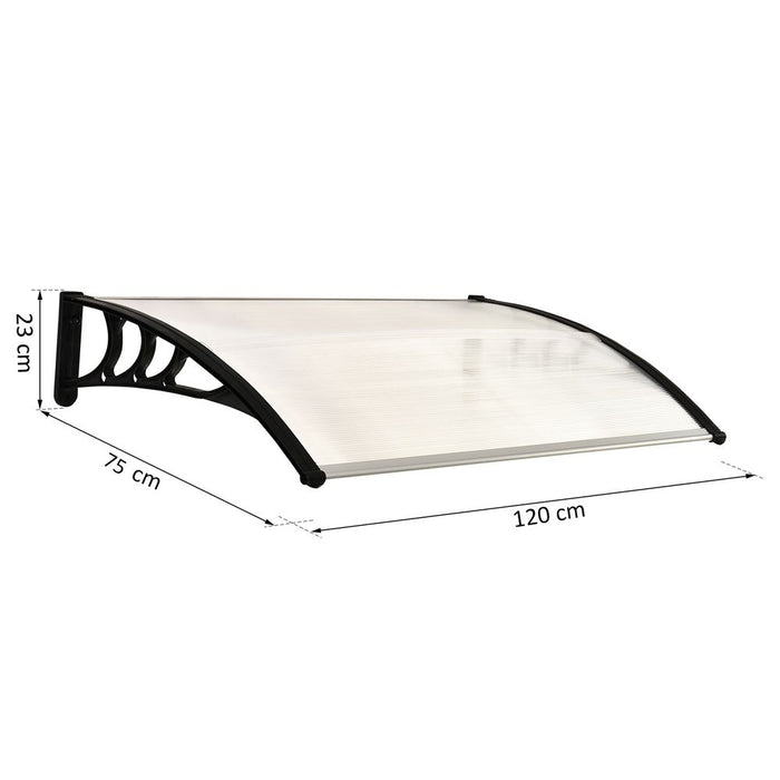 Clear Polycarbonate Curved Awning - 75x120x23 cm - UV Resistant - High Quality