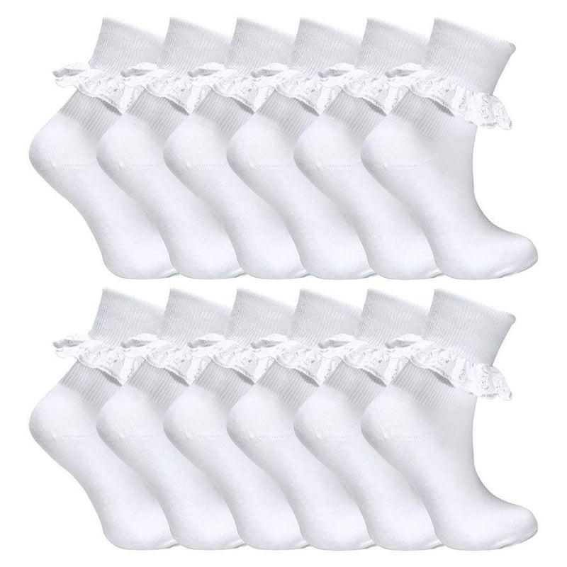 12 Pack Girls Jolie Lace Socks
