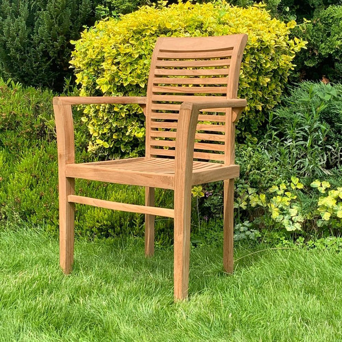 Premium 96CM Stacking Scroll Back Chair - Top-Quality Grade A Teak