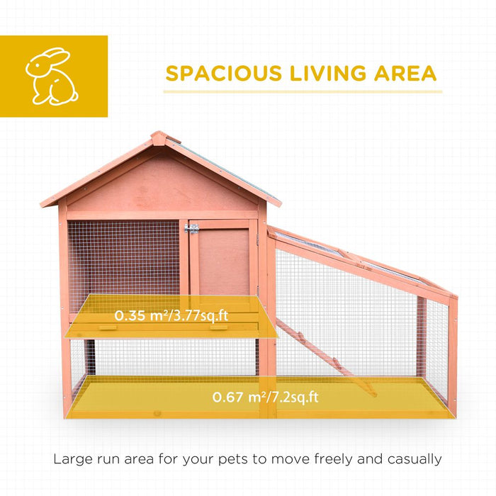 Premium 2 Tier Wood Rabbit Hutch - Waterproof Roof & Ramp - 144 x 64.5 x 100 cm