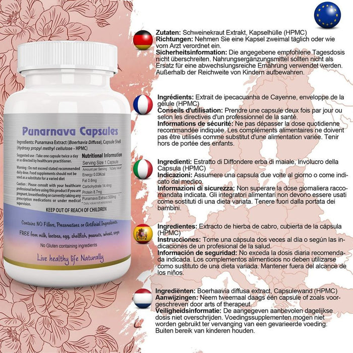 Punarnava Capsule (Boerhavia Diffusa) - Rejuvenate with this Potent Ayurvedic Herb - High Quality & All-Natural