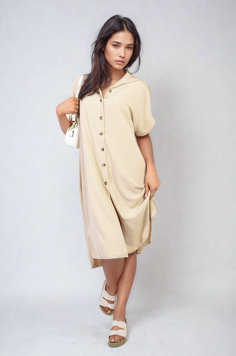 Effortless Style: Julianna Button Front Shirt Dress - Perfect for Summer!