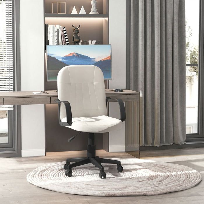 Comfortable PU Leather Office Chair with Adjustable Height and Padded Seat