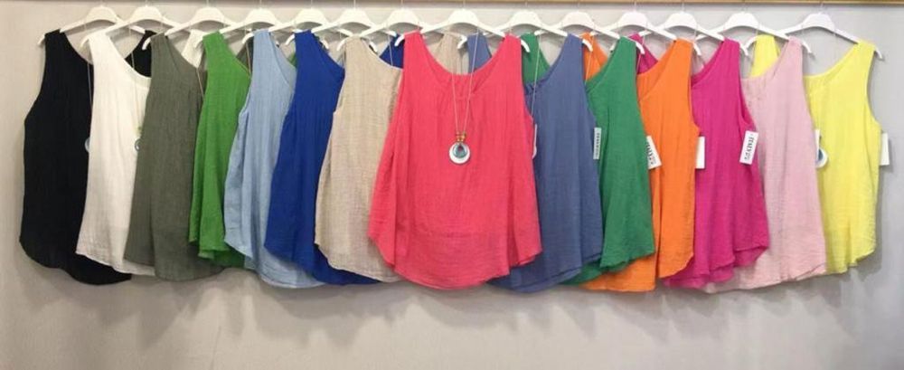 Ladies Italian Sleeveless Ruched Vest Top