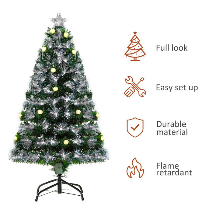 4ft White Light Christmas Tree 90 LEDs Star Topper Tri-Base Pre-Lit Home