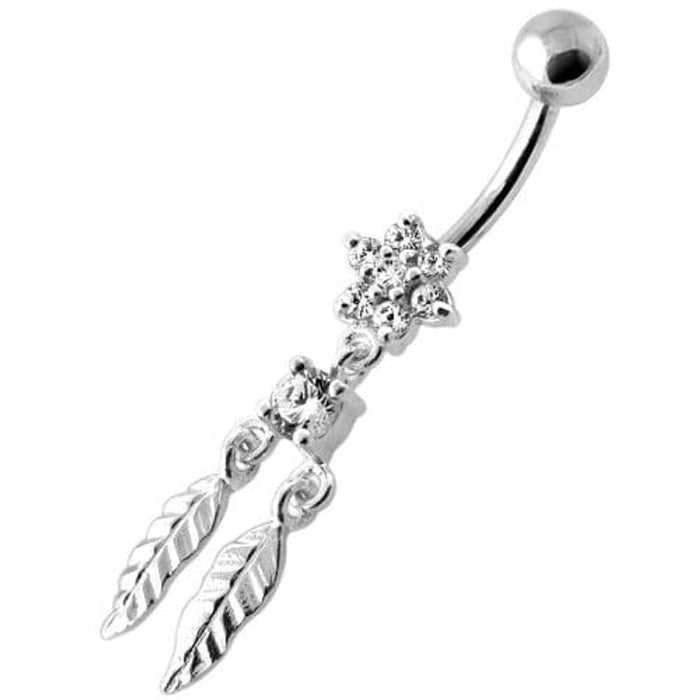 Flower with Dream Catcher Navel belly Bar