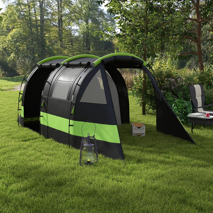 Outsunny Blackout Camping Tent: Bedroom & Living Room, 4-5 Person, Black