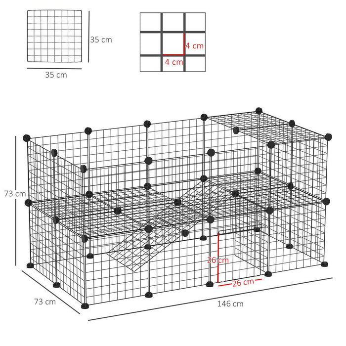 Premium Rabbit Cage DIY 36 Panels, Pet Playpen for Small Animals - Rabbit, Guinea Pig, Chinchilla