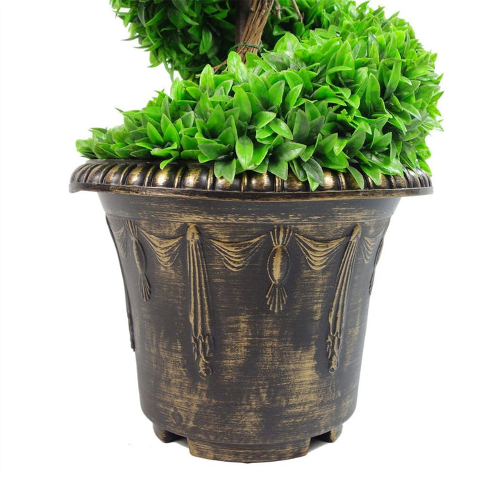 Premium Quality Green Boxwood Spiral Tree - 90cm - Decorative Planter - Indoor/Outdoor Use