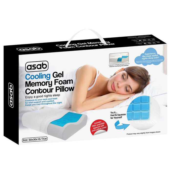 Hypoallergenic Cooling Gel Pillow for Neck, Head & Shoulder Support - Memory Foam - Standard Size