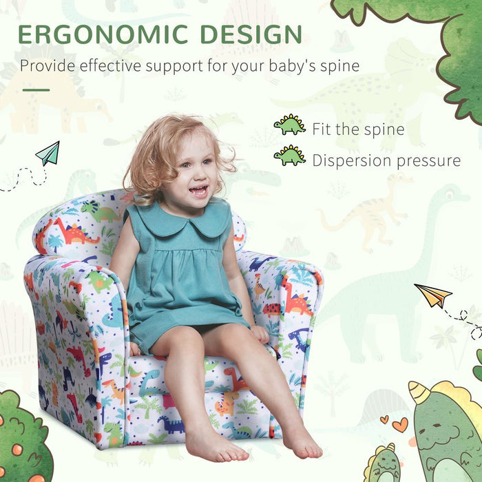 Premium Cartoon Flannel Kids Armchair - Non-slip, Wooden, High Quality - Perfect for Ages 18-36 Months