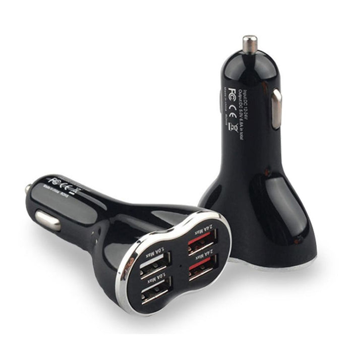 Aquarius 4-Port USB Car Charger-Black, Universal & Powerful