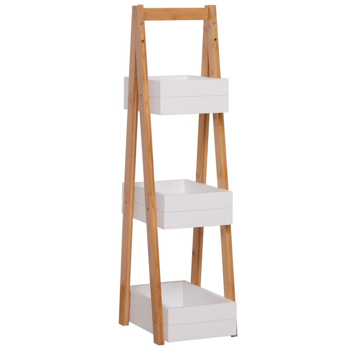 Bathroom A-Shape Rack, 3-Tier-Bamboo: Durable, stylish storage for any décor. Perfect for Bathroom, Livingroom or Kitchen.