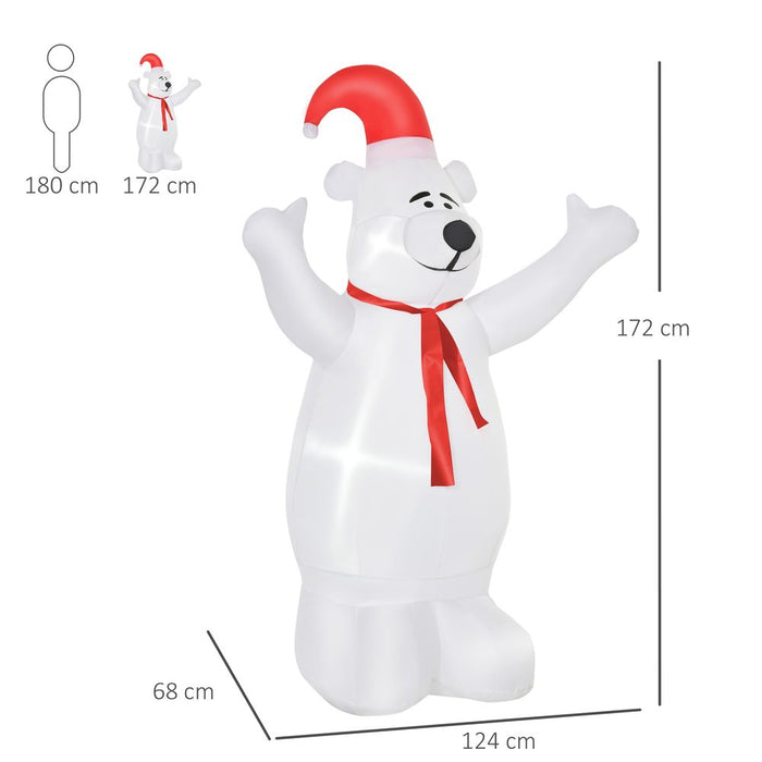 6ft Tall Outdoor Inflatable Bear Airblown Projection Holiday Christmas Lawn