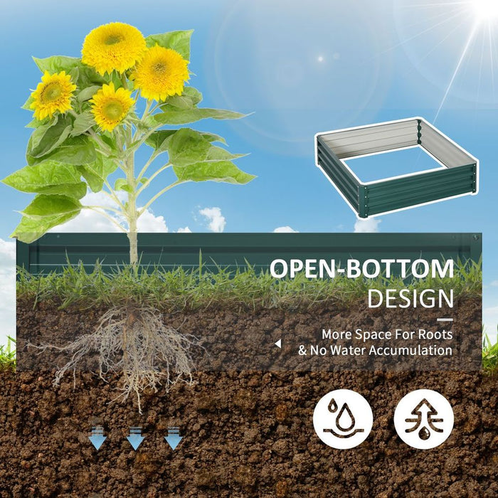 120x120cm Raised Garden Bed Frame - Grow Flowers & Vegetables - Outdoor Planter Kit - Green