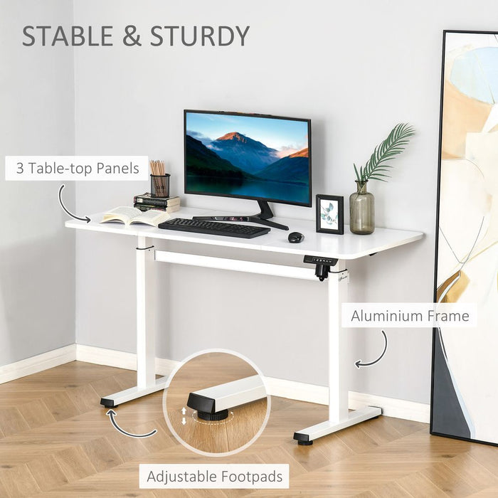 Vinsetto Electric Height Adjustable Standing Desk Sit Stand Desk with Large Desktop, Motor, Stand up Desk for Home Office, White