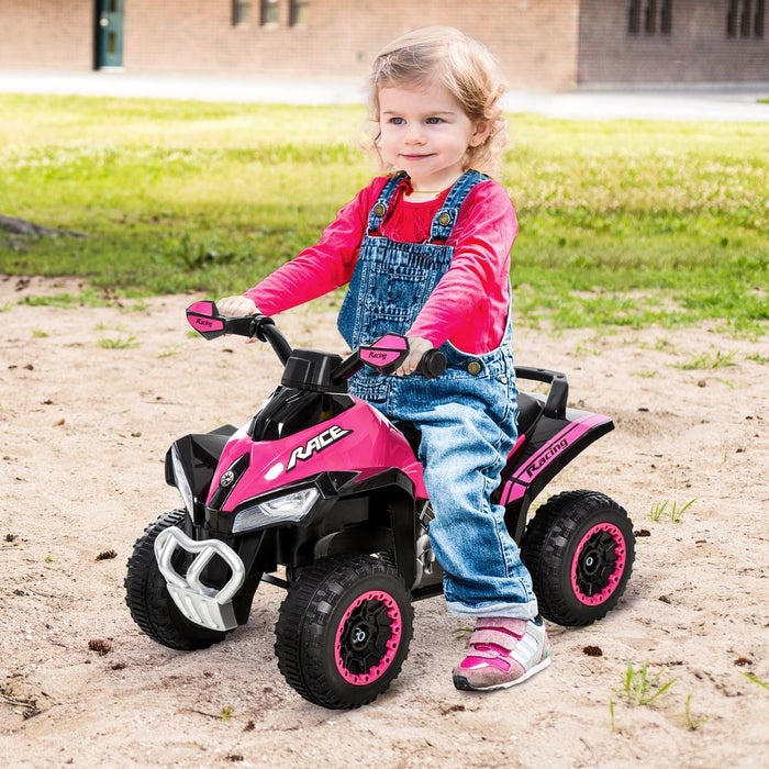 4 Wheel Quad Toddler Ride on Car Foot-to-Floor Sliding Walking Car HOMCOM Pink