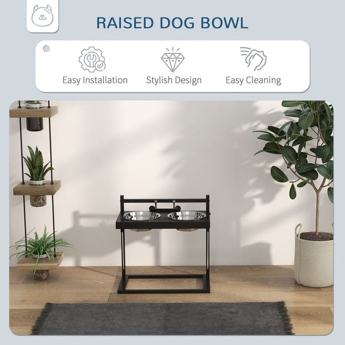 PawHut Adjustable Height Dog Bowl Stand - Perfect for Small, Medium, Large Dogs - Promotes Better Posture & Digestion