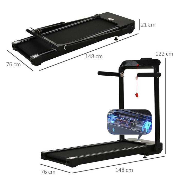 High-Performance Foldable Electric Treadmill - Boost Fitness with LED screen, Safety Lock - HOMCOM