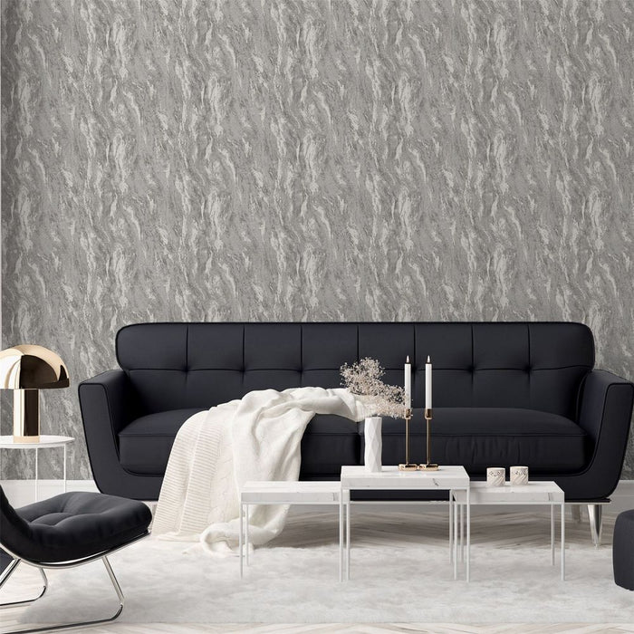 Luxe Texture Pewter Wallpaper - High-Quality & Attention to Detail - Perfect for All Demographics