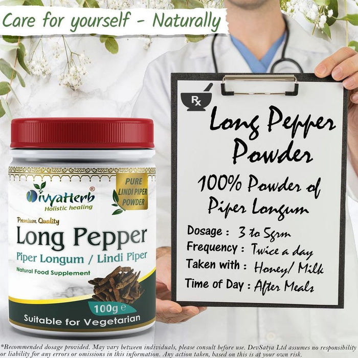 Premium Long Pepper Powder - Best Quality Pippali - Aromatic & Unique Herbal Spice: 80g