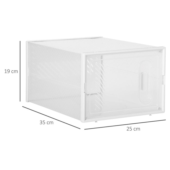 18PCS Clear Shoe Box, Plastic UK/EU Size 8.5/43, 25 x 35 x 19cm