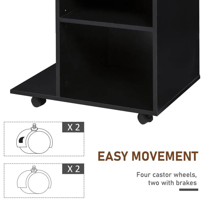 Premium Printer Stand Rolling Cart w/ Wheels, CPU Stand & Drawer- Adjustable Shelf!