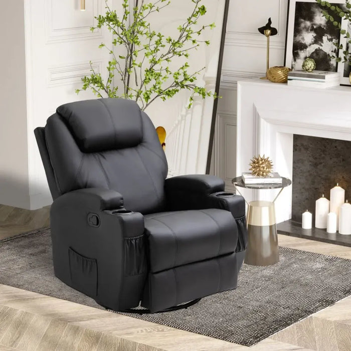 Faux Leather Electric 8-Point Vibration Massage Recliner Sofa Chair with Remote