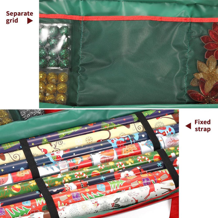 Christmas Xmas Gift Wrap Storage Bag [Green,0008941] - Organize, Store, & Protect Your Wrapping Paper & Accessories