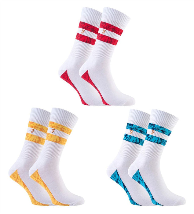 Farah Vintage - 2 Pairs Mens Two Stripe Socks