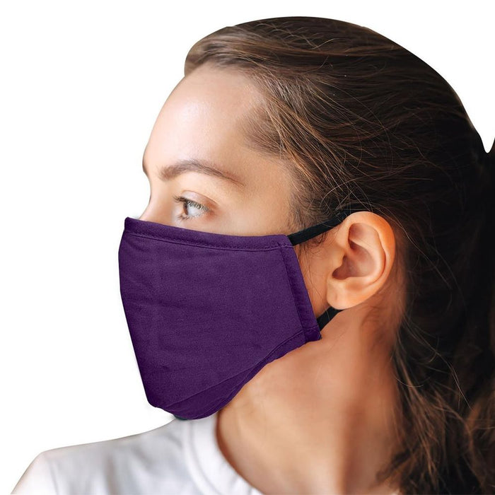 Termin8 Triple Layer Cotton Mask - Filter Pocket - Adults - Purple