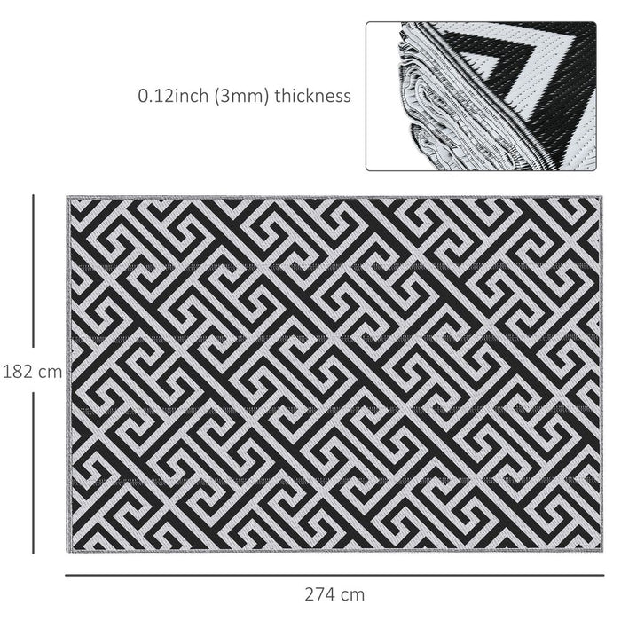 Outsunny 182x274cm Reversible Outdoor Rug - Portable & Durable - Perfect for RV Camping & More!